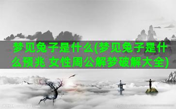 梦见兔子是什么(梦见兔子是什么预兆 女性周公解梦破解大全)